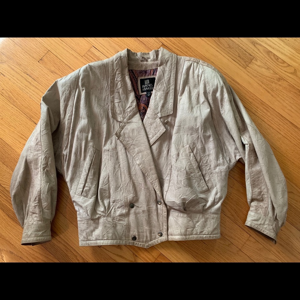 Beautiful LEATHER Byrnes&Baker Vintage Jacket! EUC
